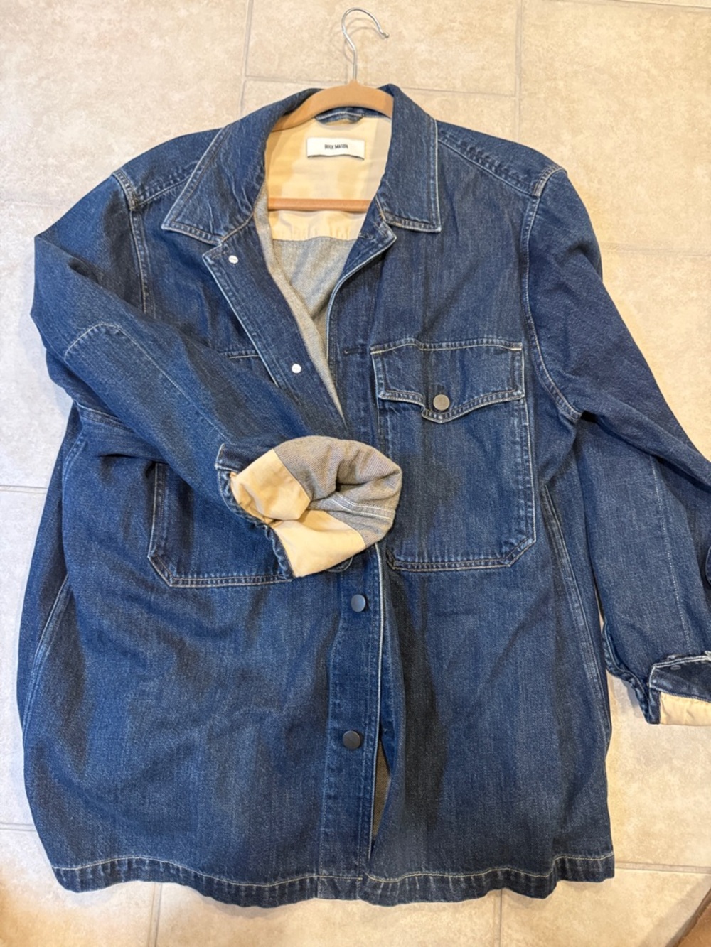 Buck Mason Dark Blue Denim Button-Down Shirt Jacket